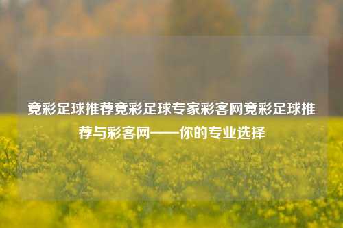 竞彩足球推荐竞彩足球专家彩客网竞彩足球推荐与彩客网——你的专业选择