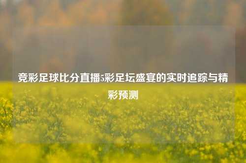 竞彩足球比分直播5彩足坛盛宴的实时追踪与精彩预测