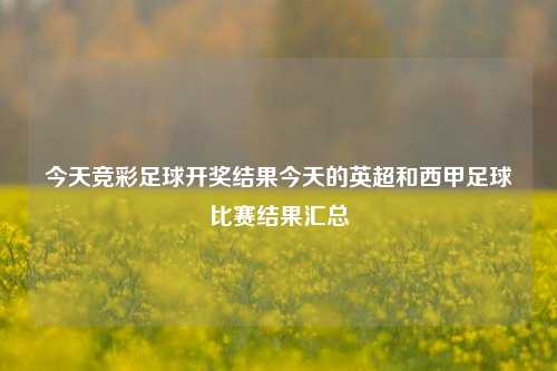 今天竞彩足球开奖结果今天的英超和西甲足球比赛结果汇总