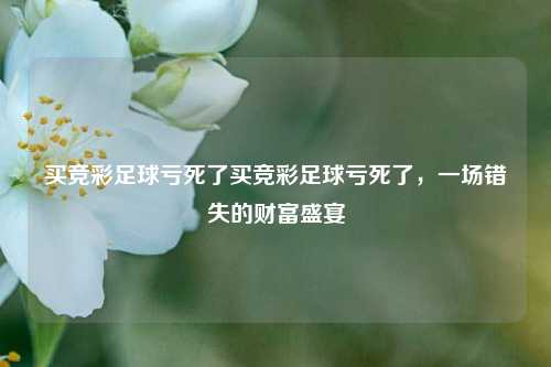 买竞彩足球亏死了买竞彩足球亏死了，一场错失的财富盛宴