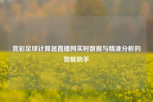 竞彩足球计算器直播网实时数据与精准分析的智能助手