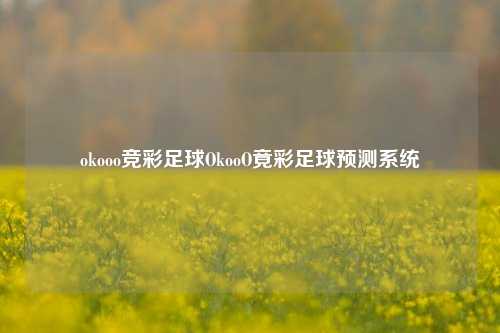 okooo竞彩足球OkooO竟彩足球预测系统