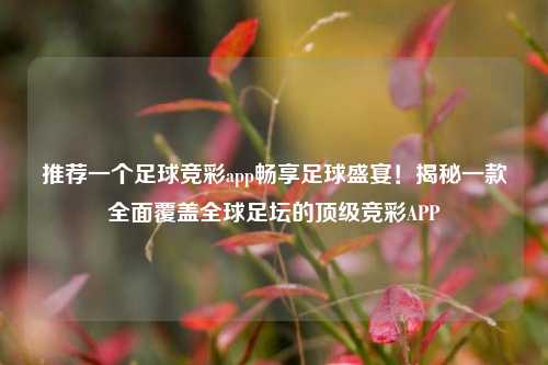 推荐一个足球竞彩app畅享足球盛宴！揭秘一款全面覆盖全球足坛的顶级竞彩APP