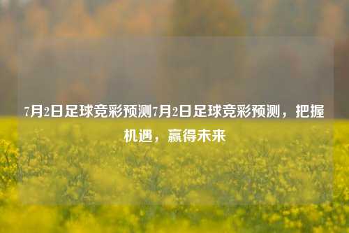 7月2日足球竞彩预测7月2日足球竞彩预测，把握机遇，赢得未来